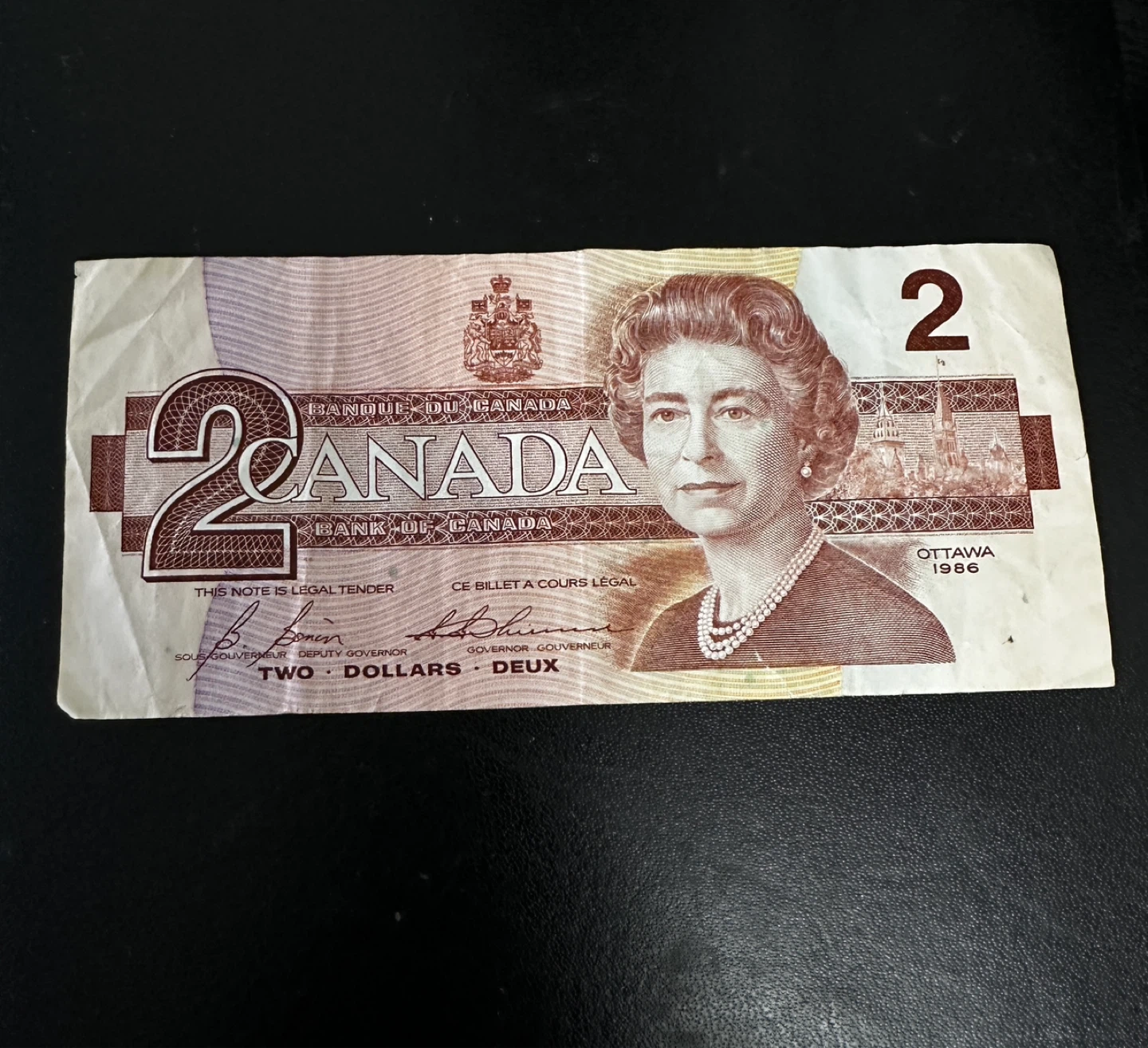 1986 -Bank of Canada 2 Dollar Bill