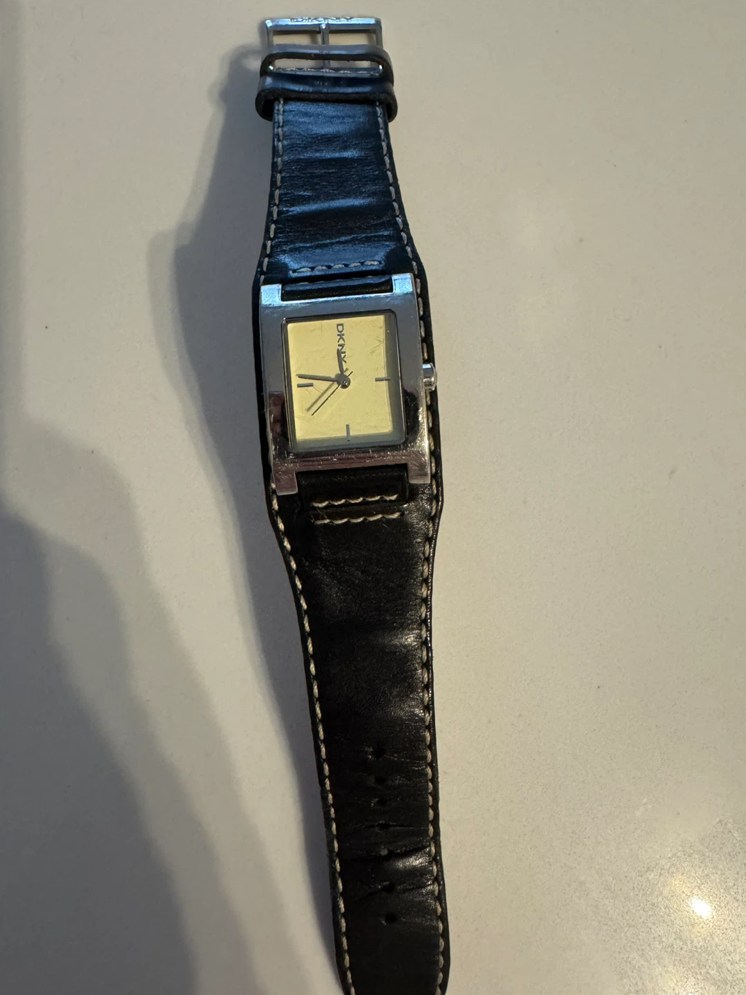 DKNY Women's Square Face Leather Strap Watch
