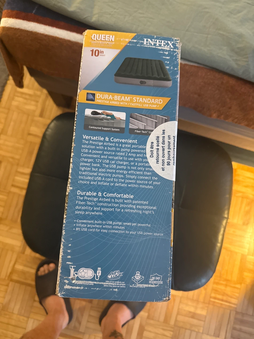 Intex Dura-Beam Standard Queen Air Mattress with Built-in Pump - photo 2