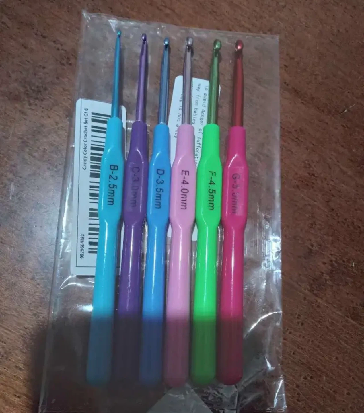 Candy Color Crochet Hook Set - 6 Pieces - photo 2