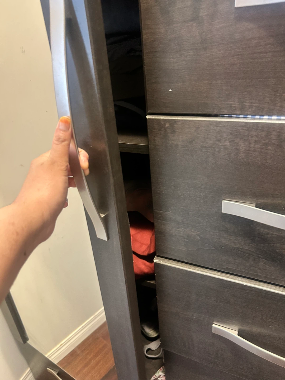 Dark Brown 5-Drawer Dresser with Mirror - photo 5