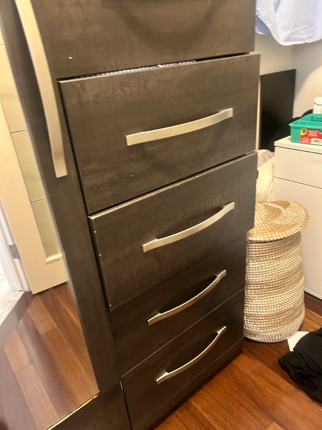 Dark Brown 5-Drawer Dresser with Mirror - photo 2