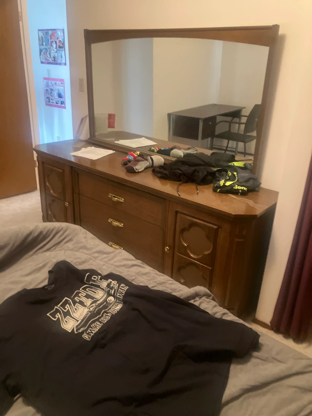 Wooden Dresser with Mirror