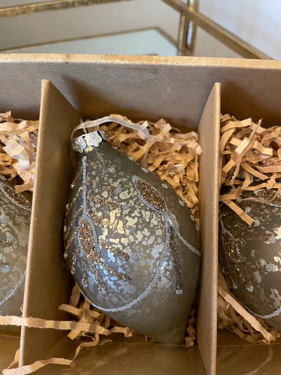 Rachel Zoe Set of 3 Glass Ornaments NEW - photo 2
