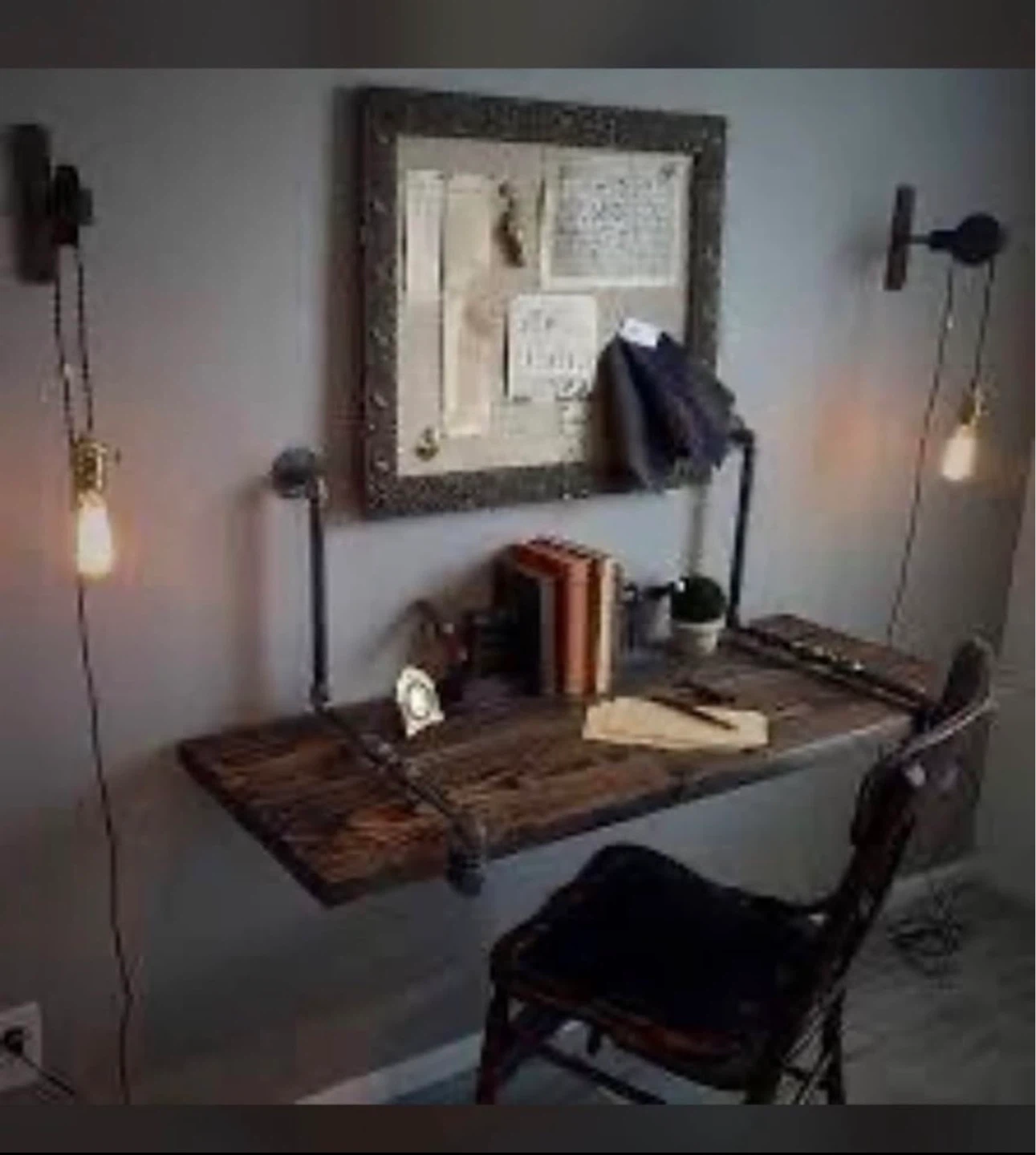 Industrial Pipe Wall Mounted Desk
