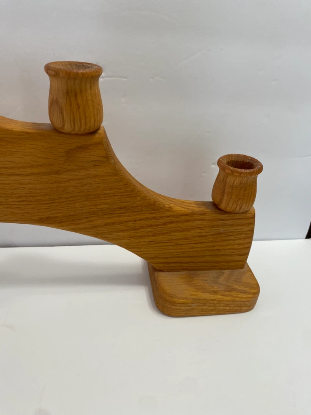 Wooden Candlestick Holder with Heart Cutout - photo 5