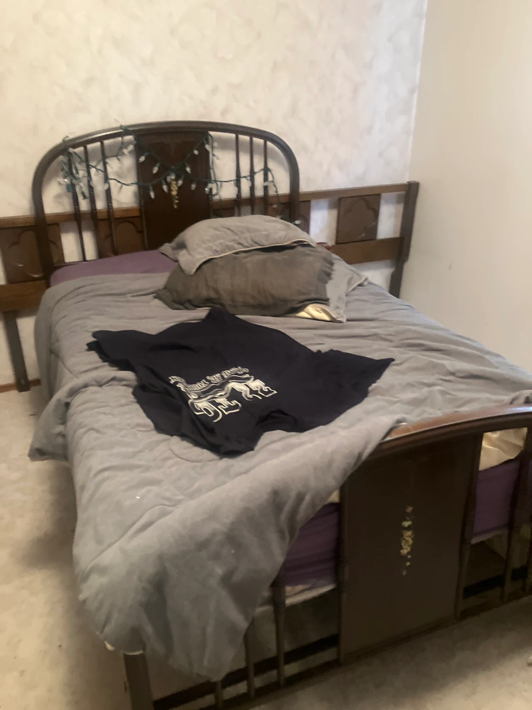 Brown Metal Bed Frame