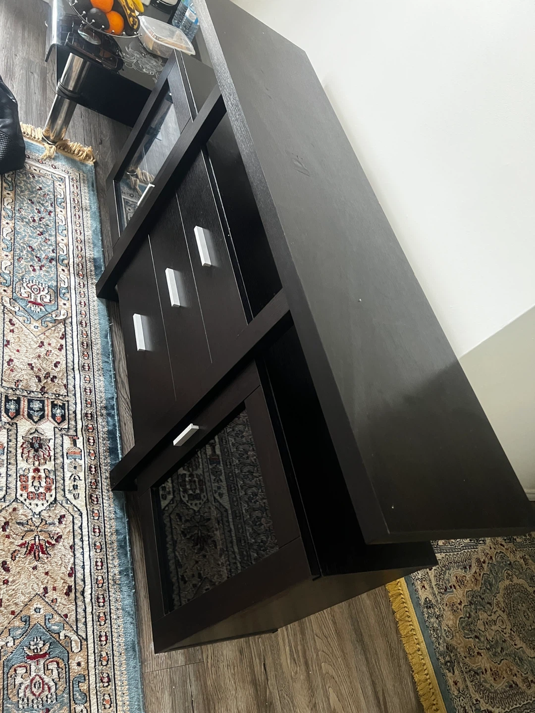Dark Brown TV Stand with 3 Drawers and 2 Cabinets - photo 4