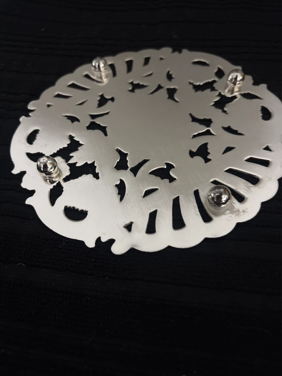 Silver Plated Ornate Round Trivet/Pot Holder - photo 3