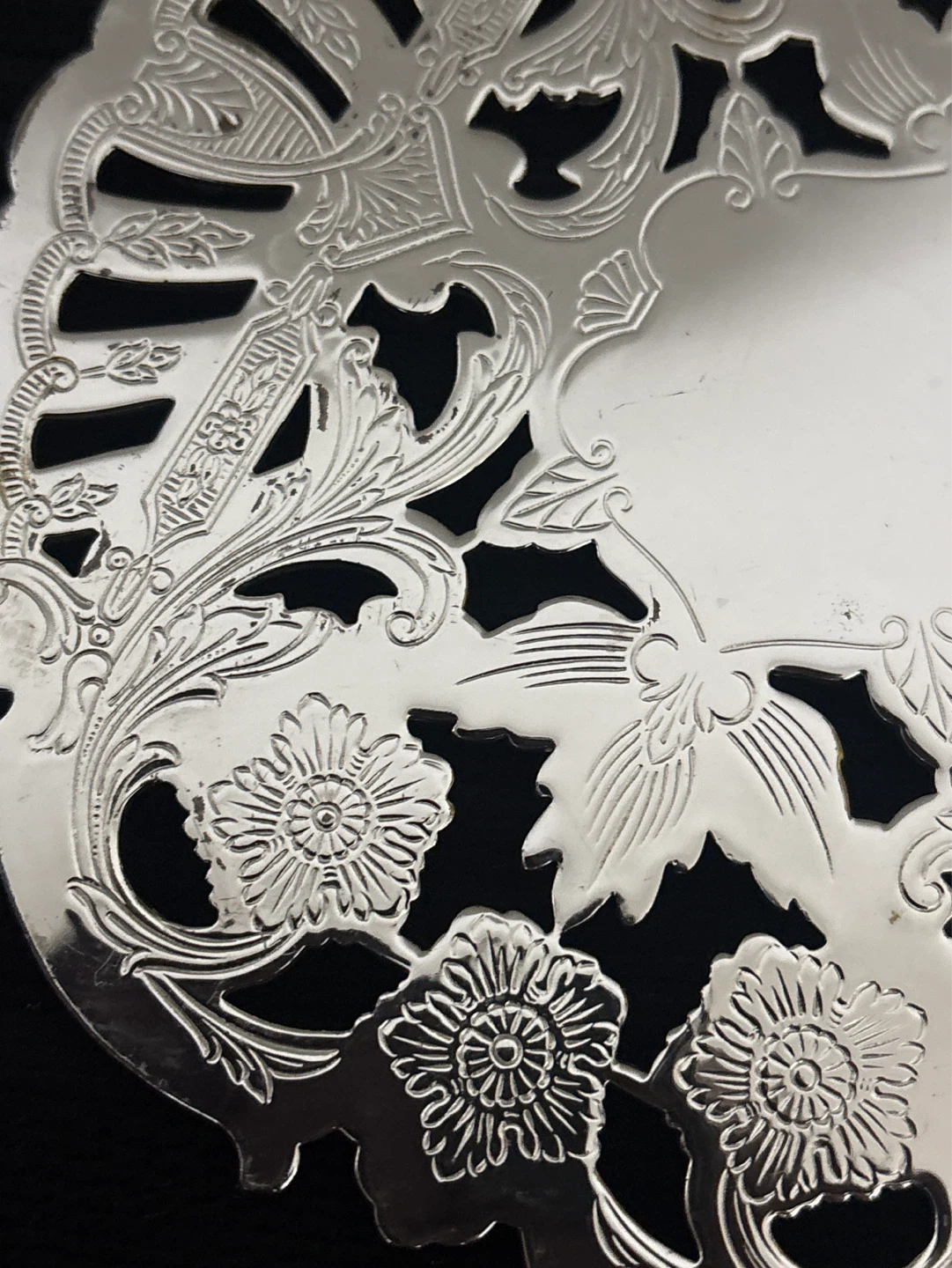 Silver Plated Ornate Round Trivet/Pot Holder - photo 5