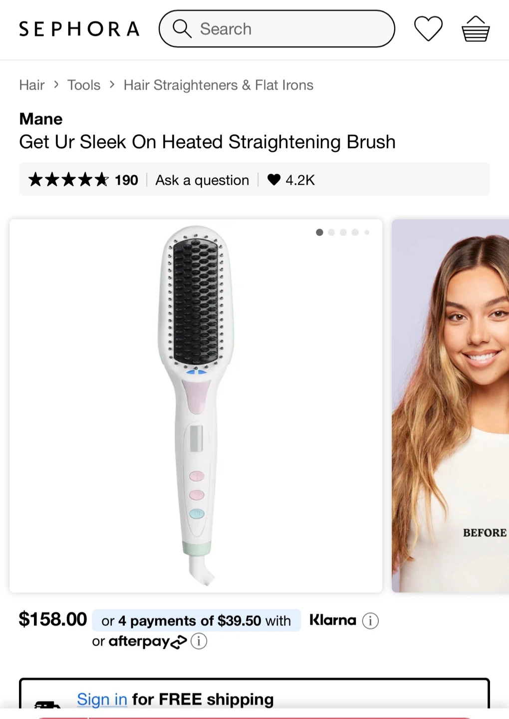 Mane Get Ur Sleek On Hot Straightening Brush - photo 4