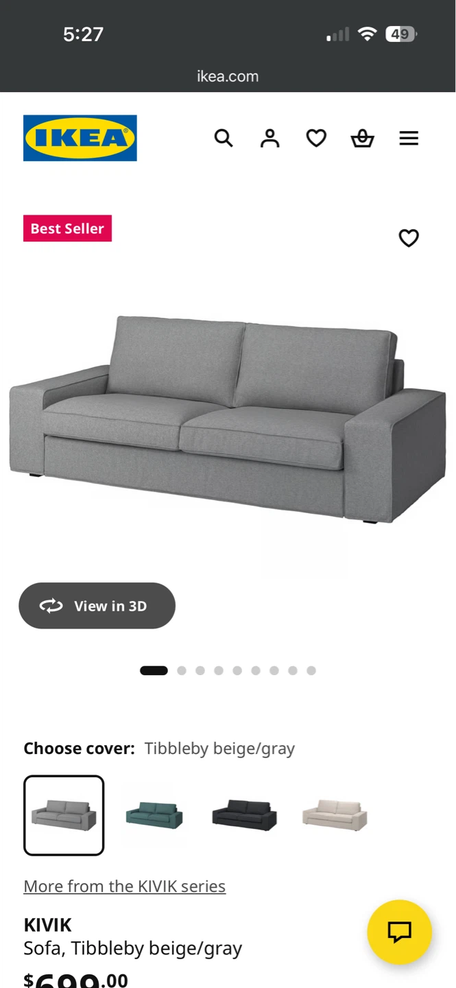 IKEA KIVIK Sofa Tibbleby beige/gray