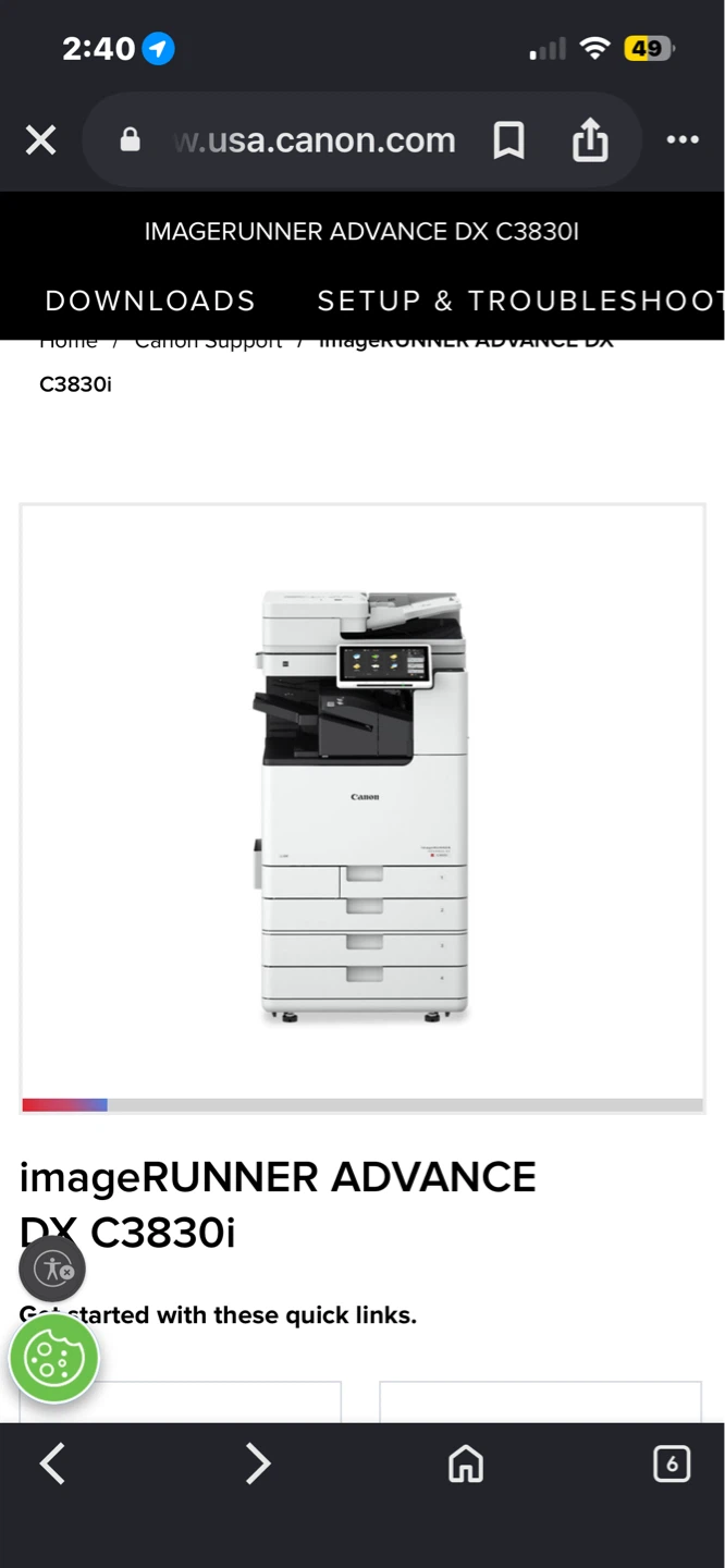 Canon imageRUNNER ADVANCE DX C3830i Multifunction Printer