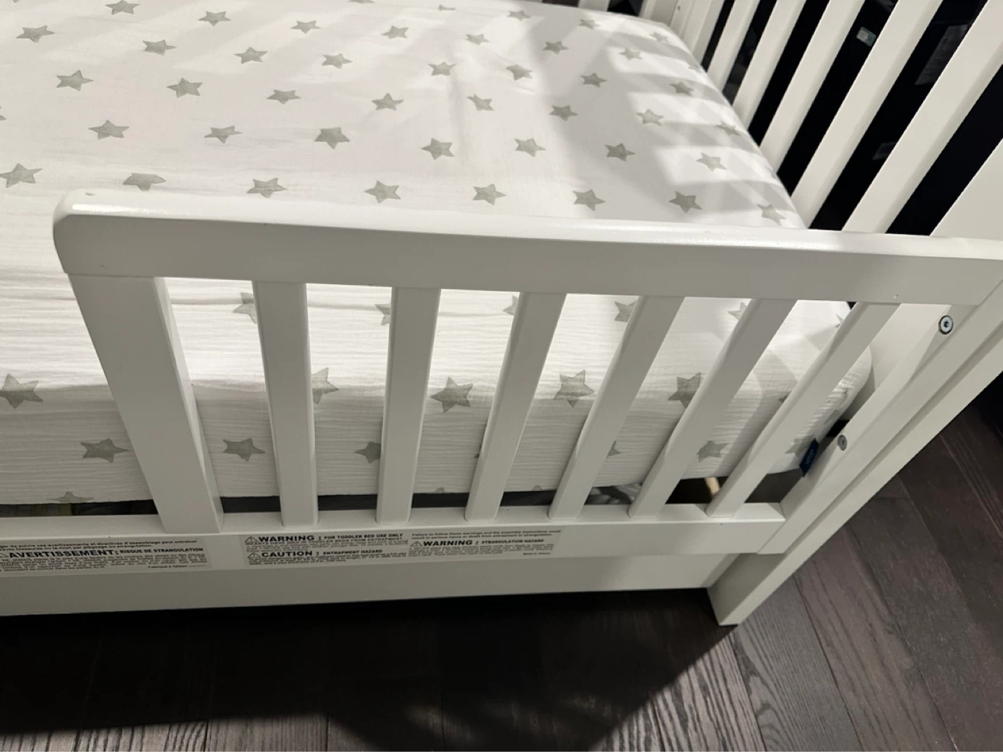 White Wooden Baby Crib + Mattress - photo 4