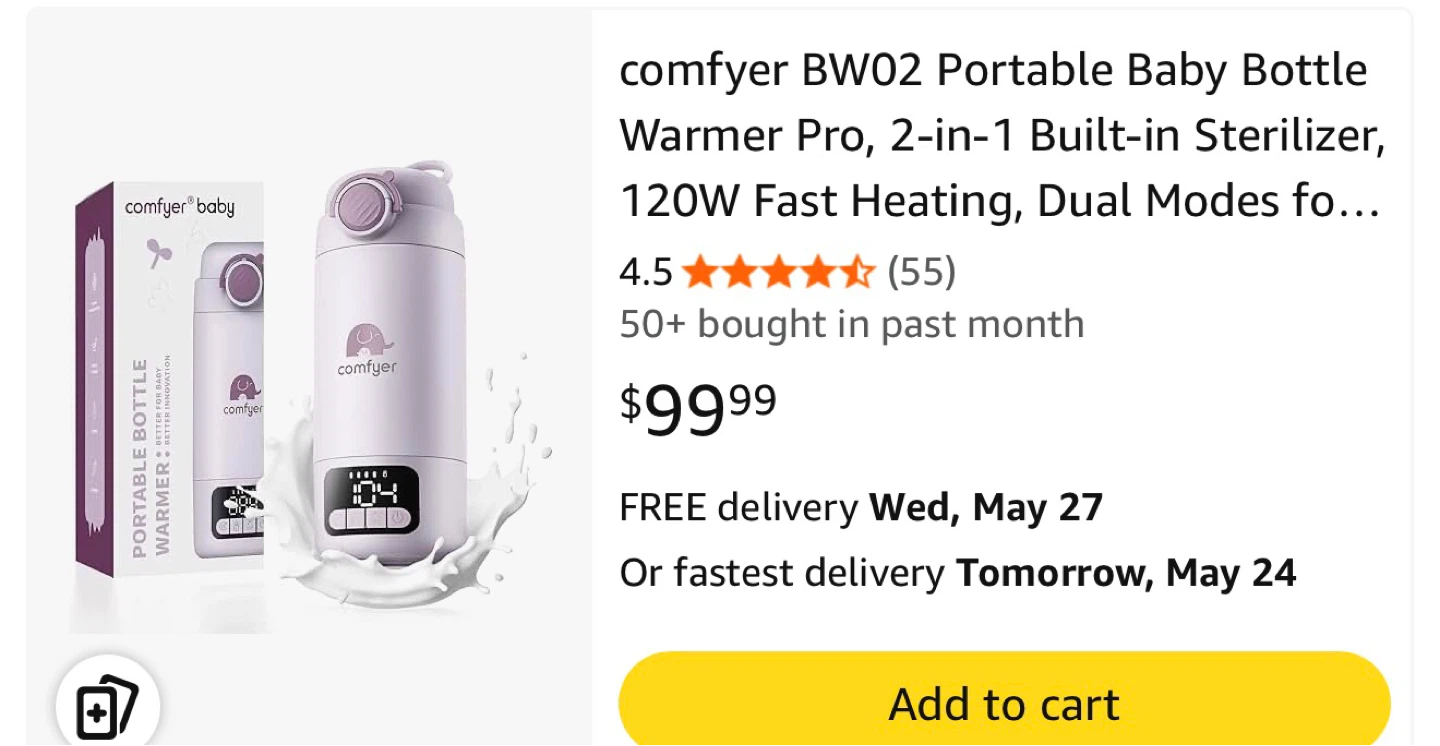 Comfyer BW02 Portable Bottle Warmer Pro - photo 3