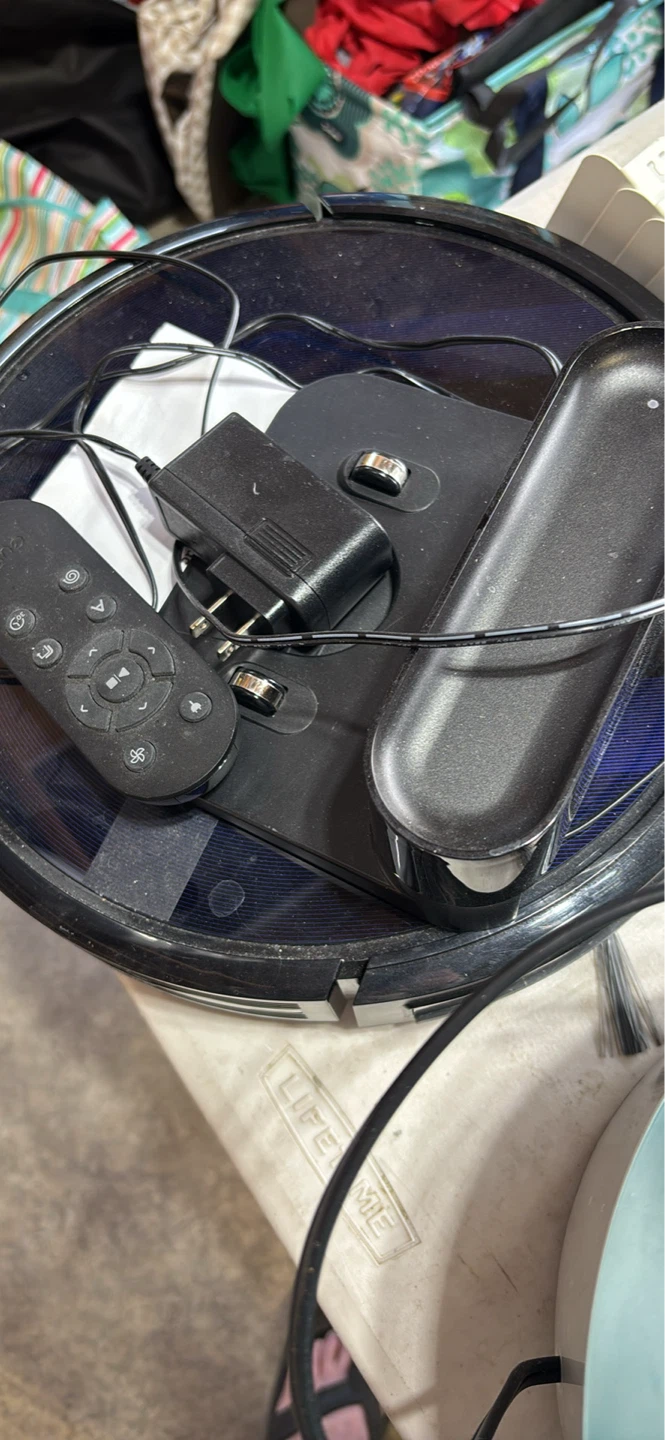 Black Robot Vacuum Cleaner with Remote and Charger
