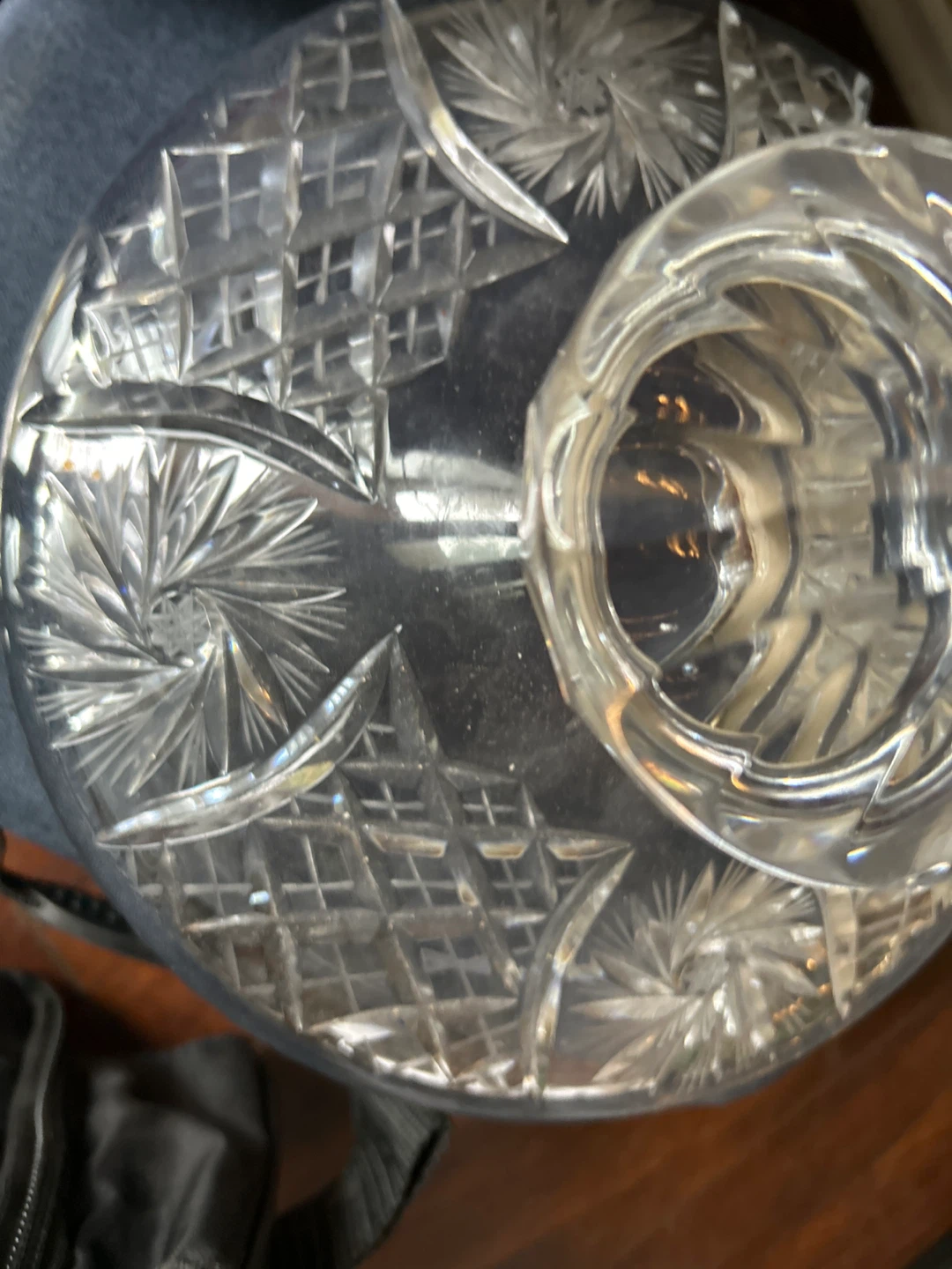 Cut Crystal Glass Candy Dish Jar with Lid