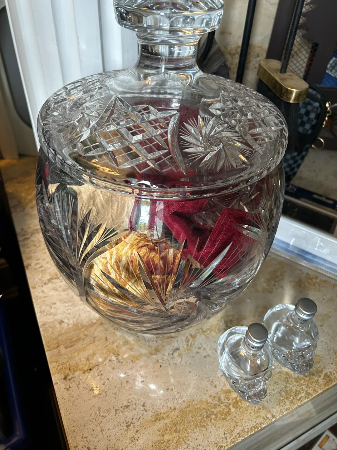 Cut Crystal Glass Candy Dish Jar with Lid - photo 2