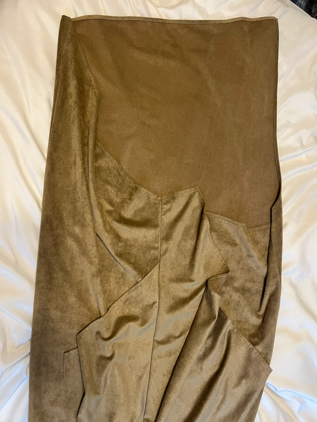 BCBGMAXAZRIA Taupe Suede Waterfall women’s dress - photo 4