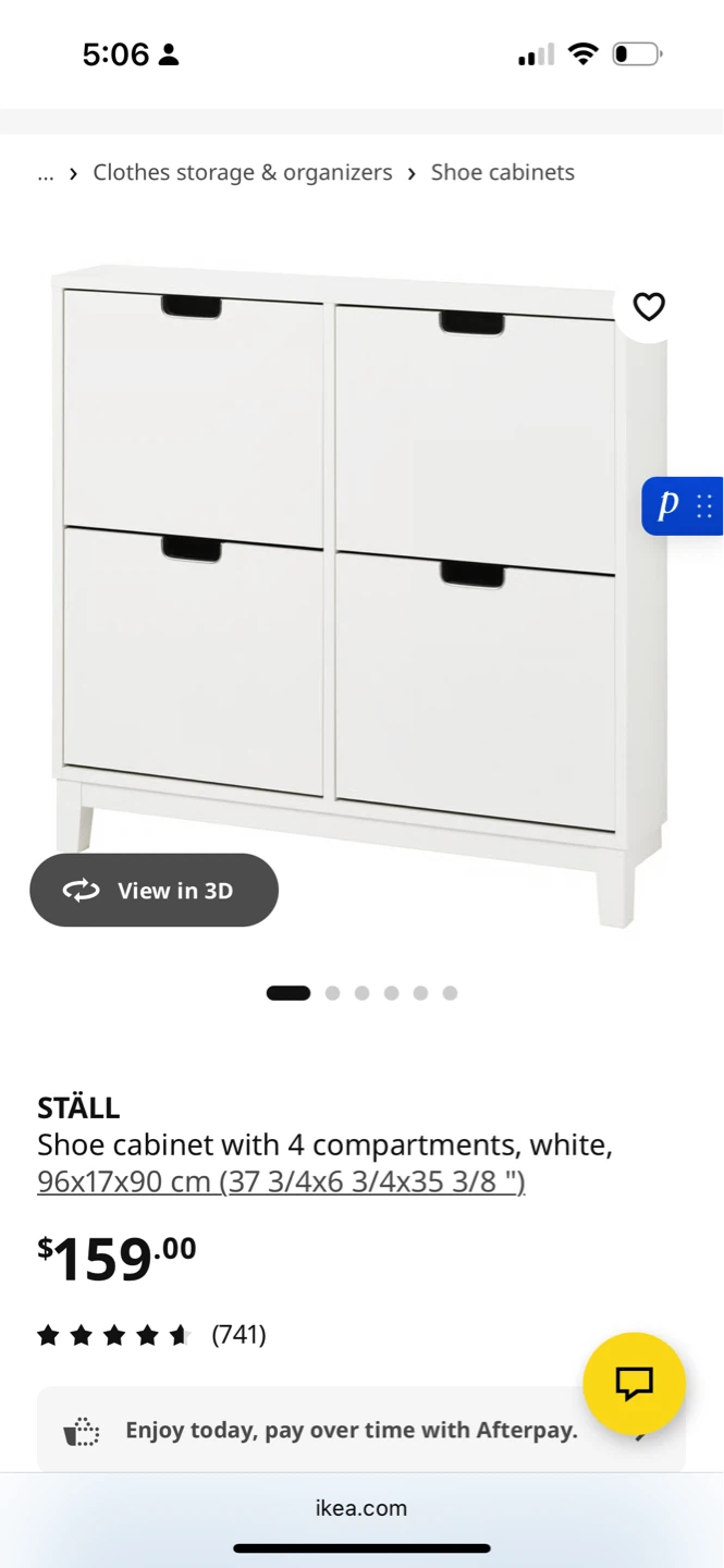 IKEA STÄLL White Shoe Cabinet with 4 Compartments - photo 2