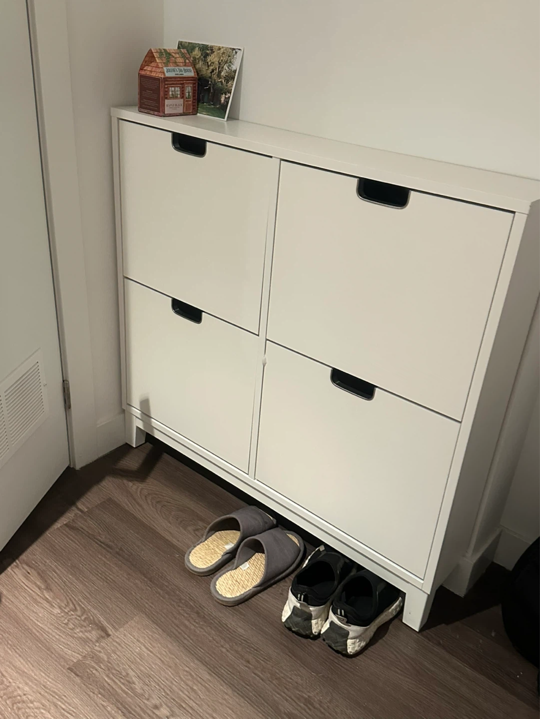 IKEA STÄLL White Shoe Cabinet with 4 Compartments