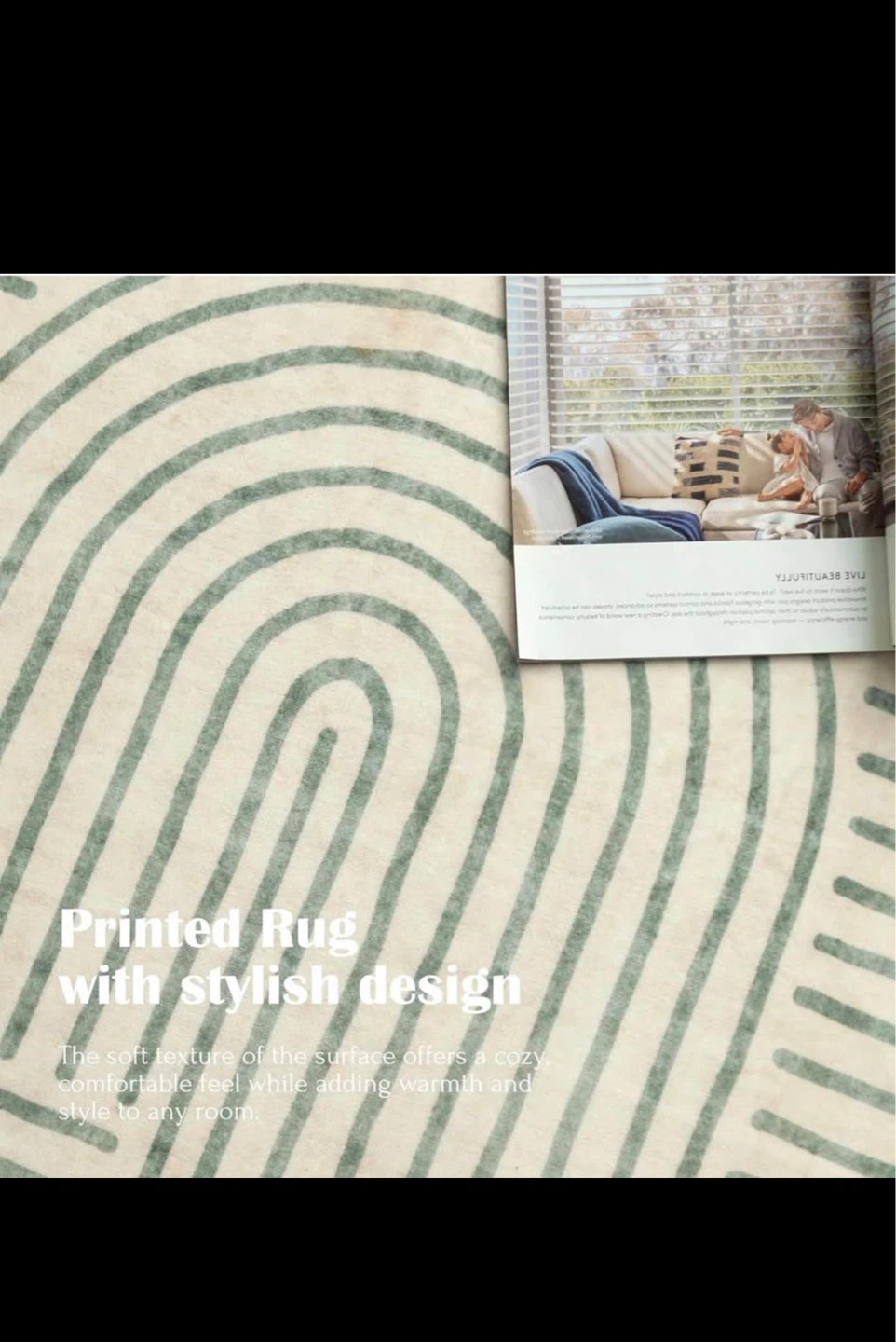 8x10 Printed Rug -Sage Green - photo 3