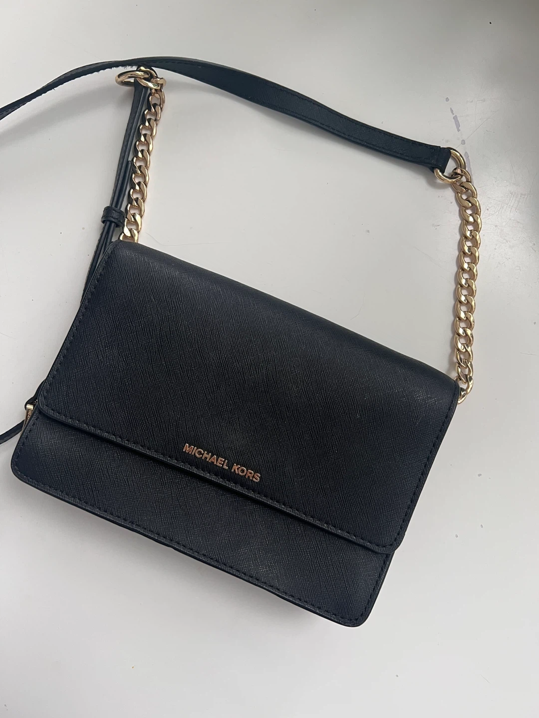 Michael Kors Black Leather Crossbody Bag