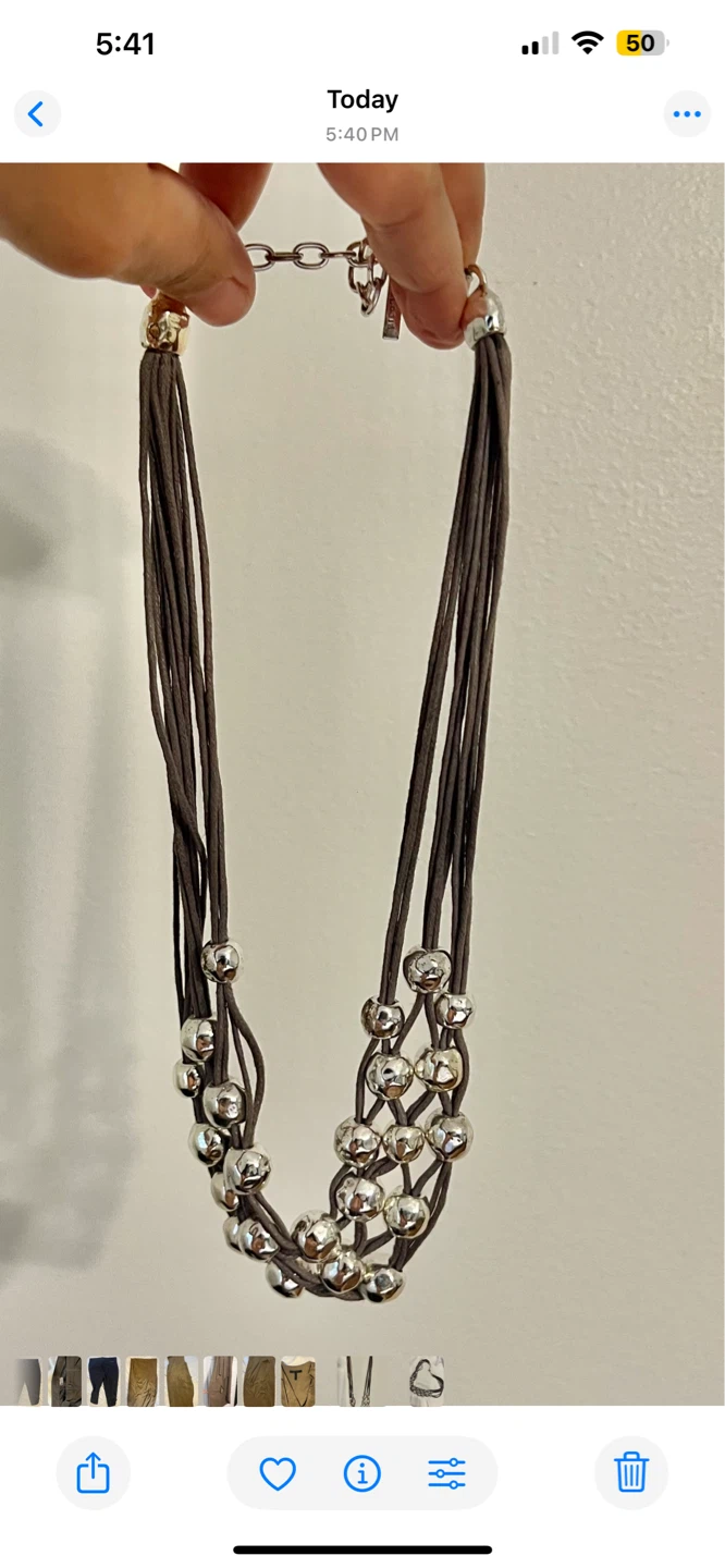 Multi-strand necklace with silver beads - photo 2
