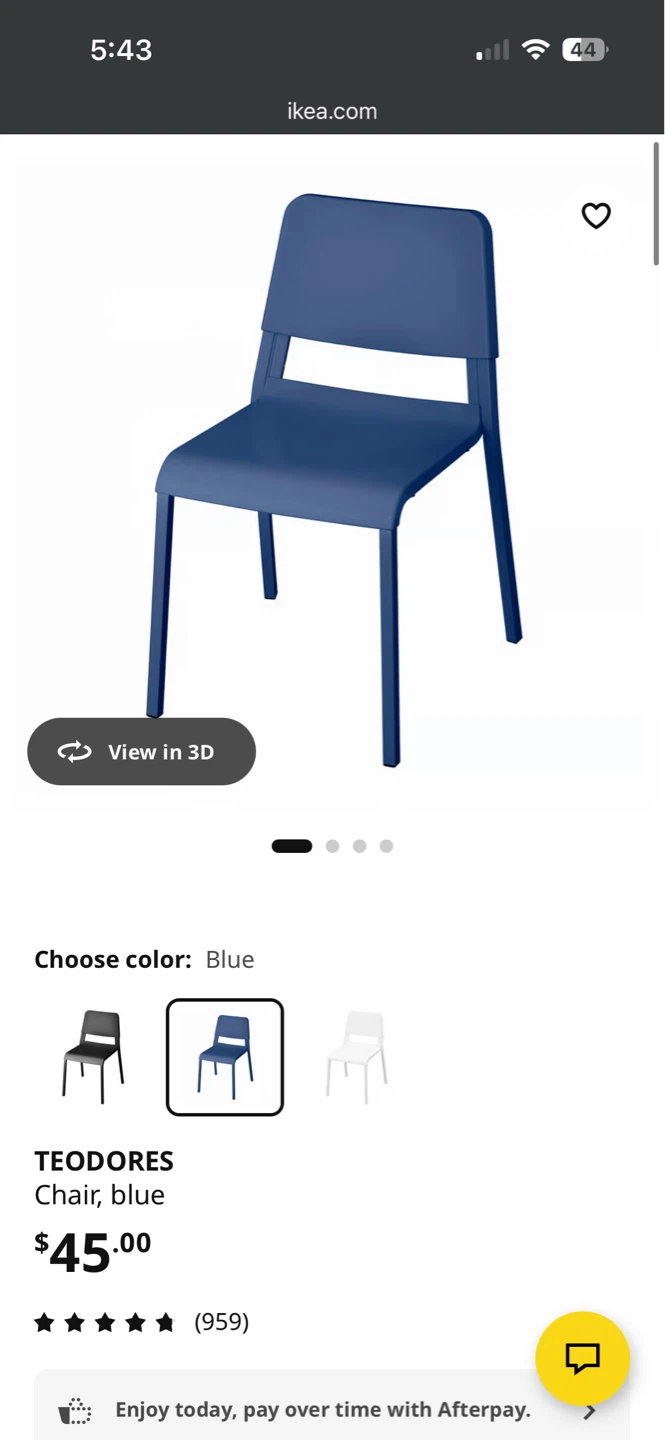 IKEA TEODORES Chair - light Blue - 2 Chairs - 25$ for one