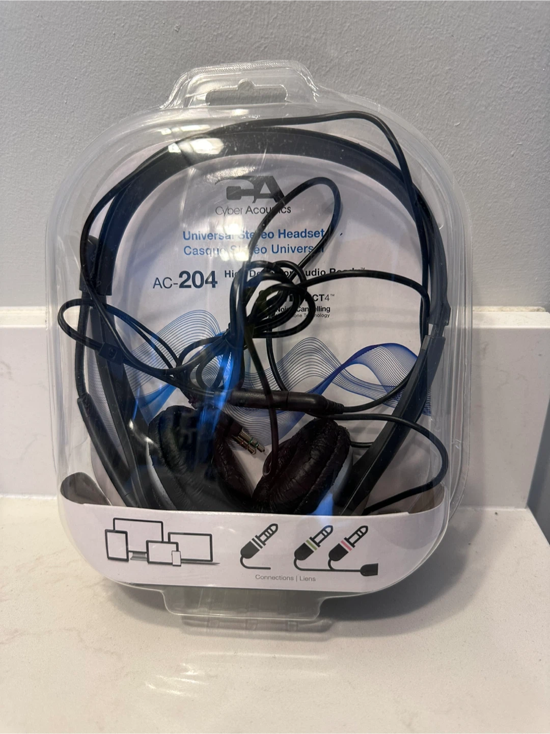 Cyber Acoustics AC-204 Universal Stereo Headset with Microphone - photo 2
