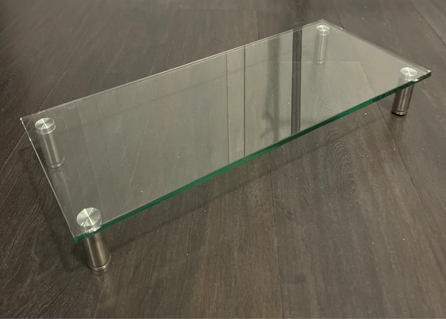 Glass Monitor Riser Stand with Metal Legs