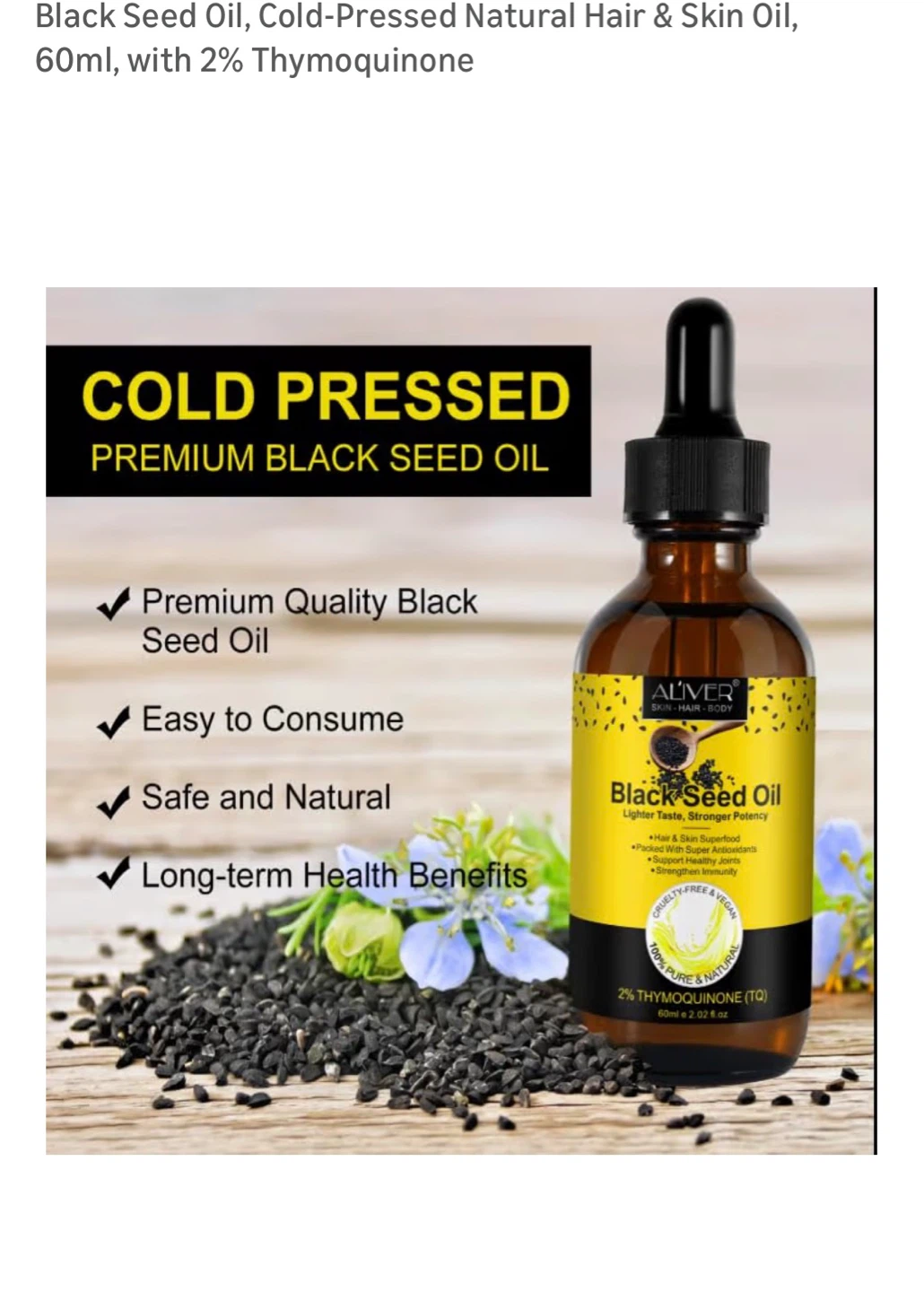 ALIVER Black Seed Oil for Hair & Skin - 60ml - photo 3