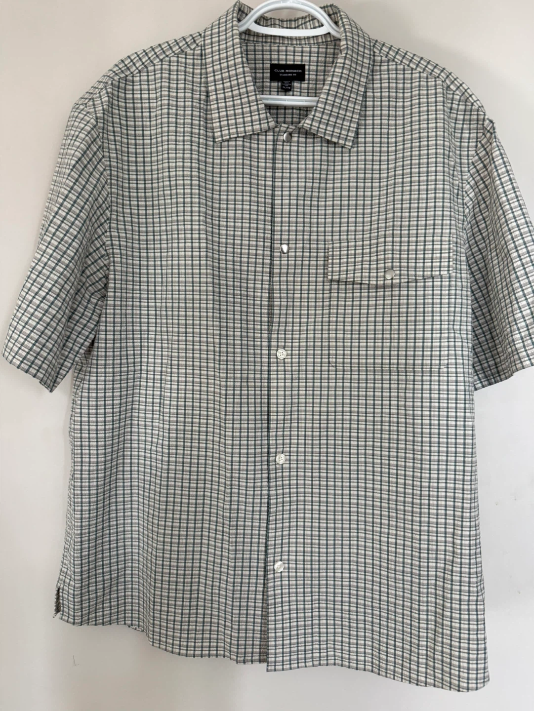 Club Monaco Standard Fit Plaid Short Sleeve Shirt XL/TG - photo 2