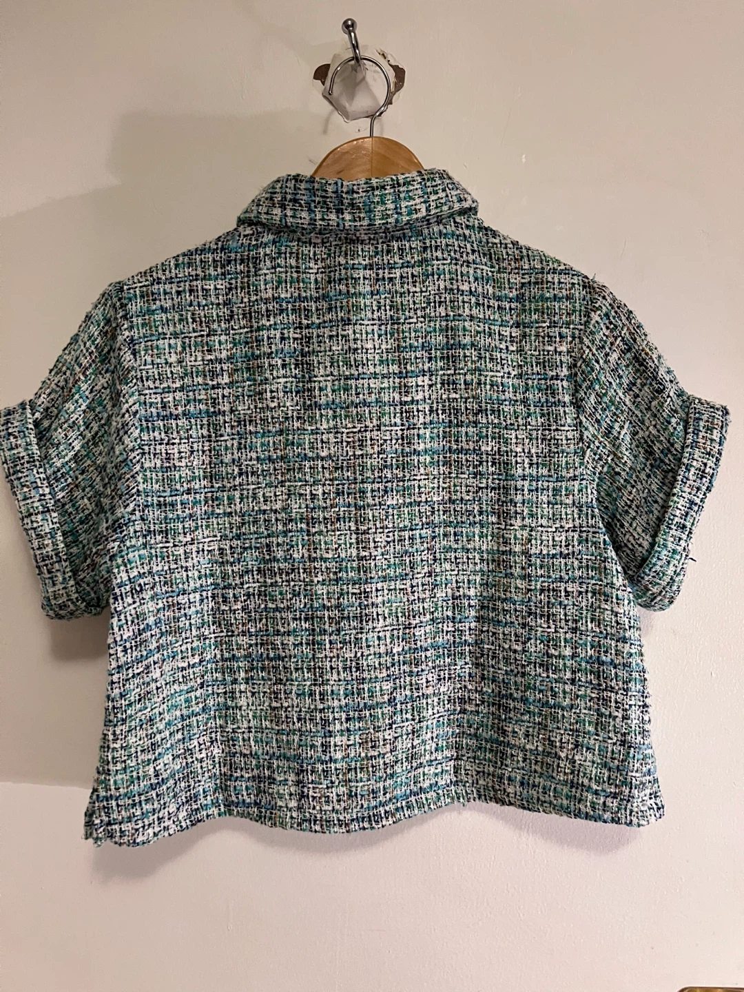 ZARA Tweed Cropped Shirt Size XS - photo 4
