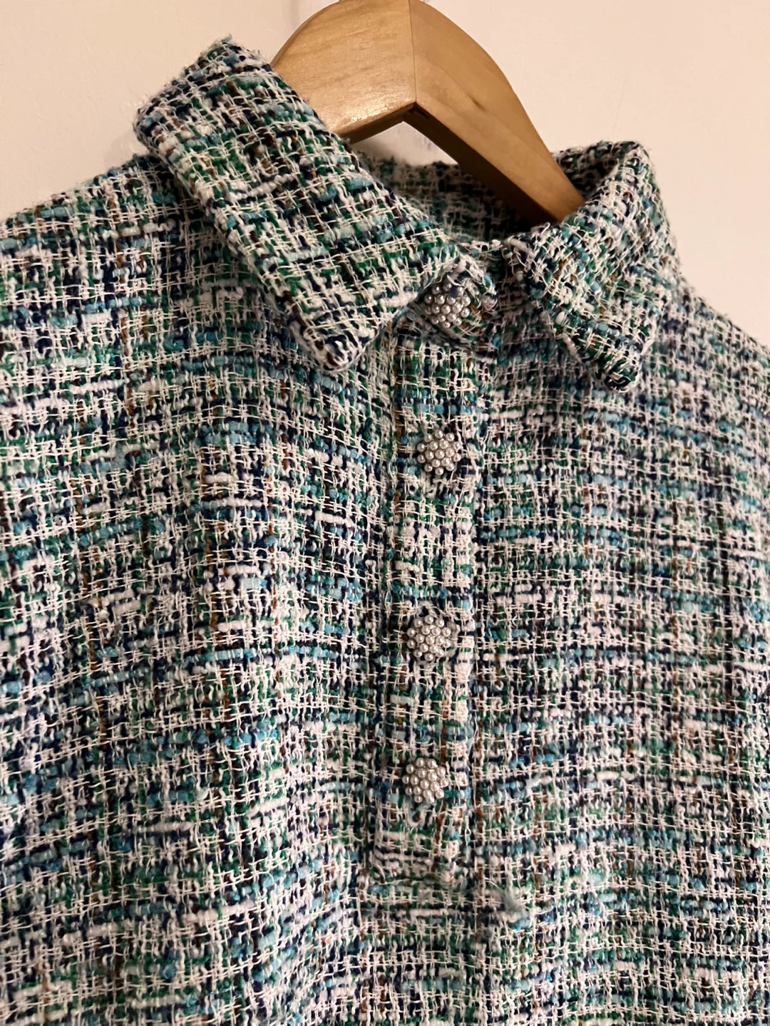 ZARA Tweed Cropped Shirt Size XS