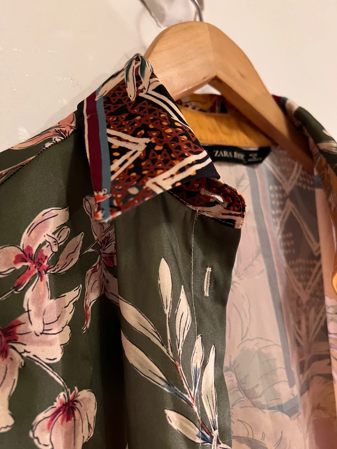Zara Floral Print Oversized Shirt Dress - Size XS - photo 2