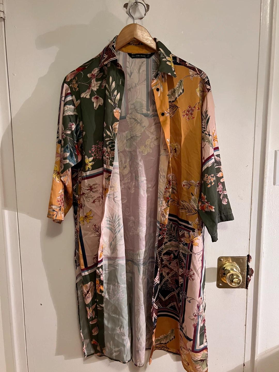 Zara Floral Print Oversized Shirt Dress - Size XS - photo 4