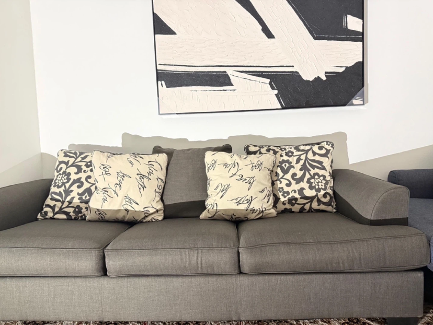 Grey Sofa with Pillows - photo 2