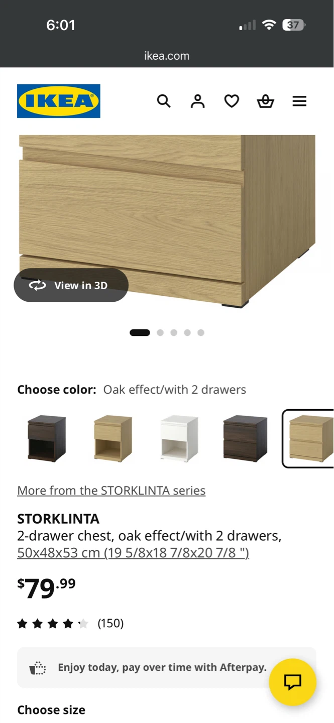 IKEA STORKLINTA 2-Drawer Chest Oak Effect - photo 2