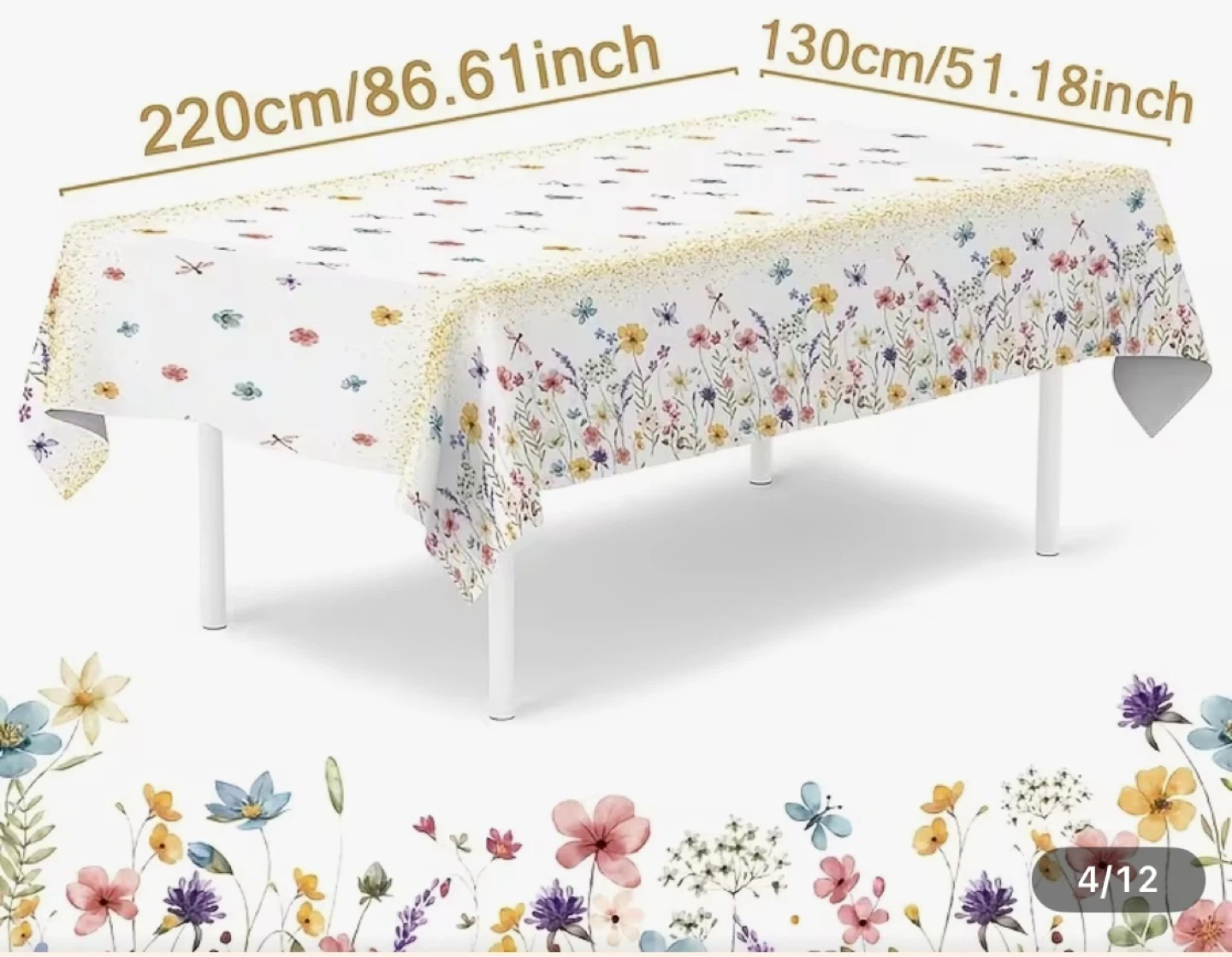 Floral Tablecloth - 220cm x 130cm - photo 2
