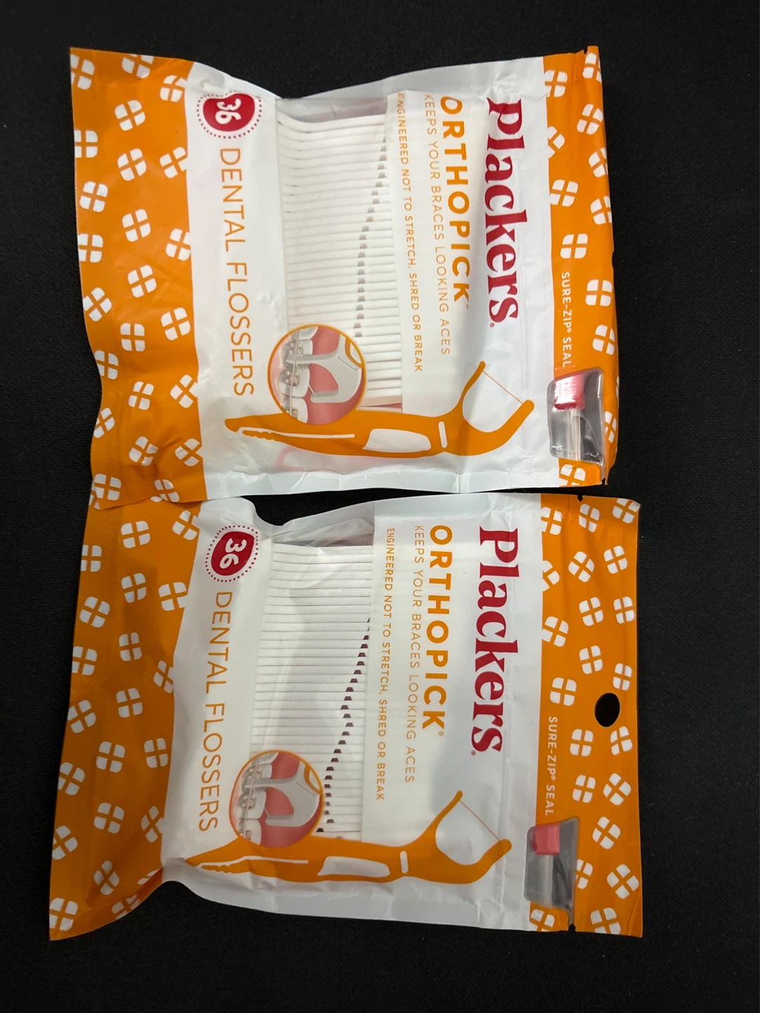 Plackers Orthopick Dental Flossers - 2 x 36 Count