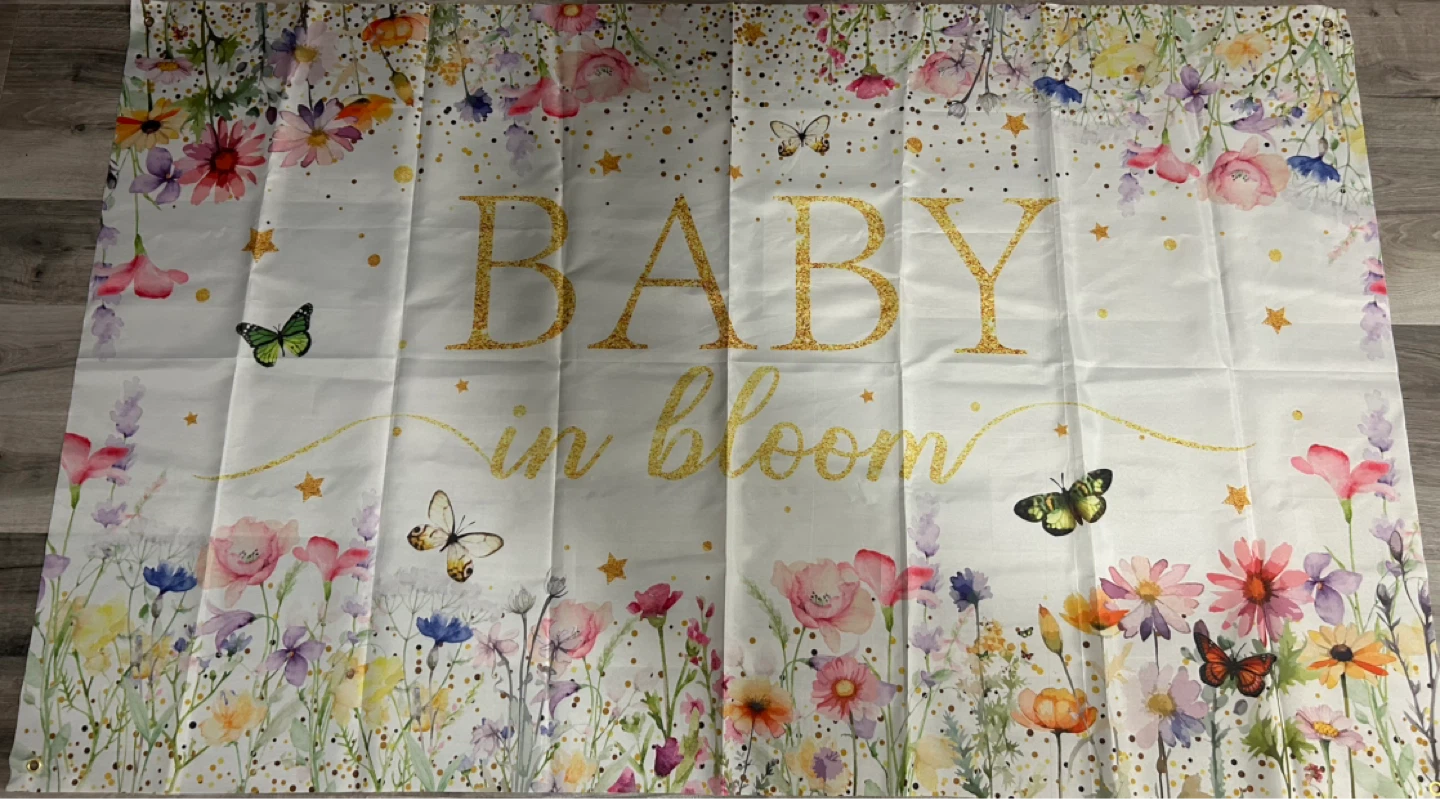 Baby Shower - Baby in Bloom Backdrop