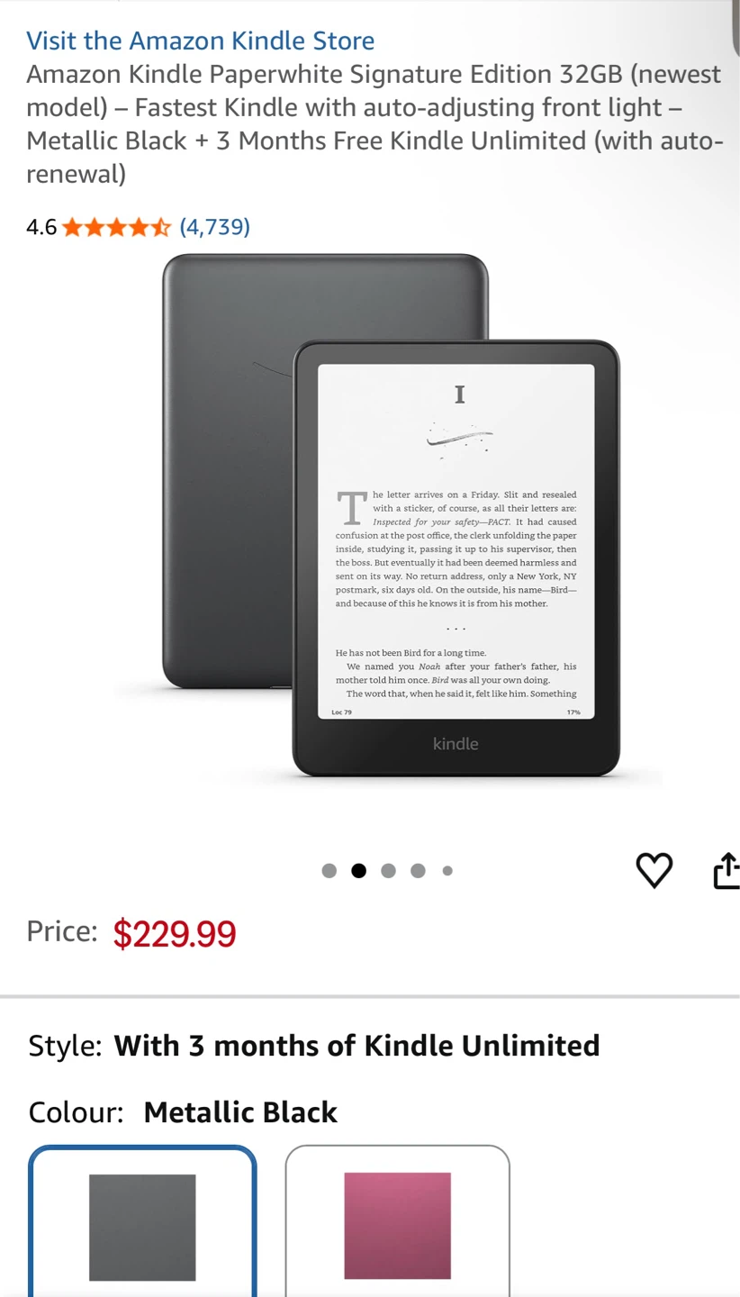 Amazon Kindle Paperwhite Signature Edition Gen 12 - photo 3
