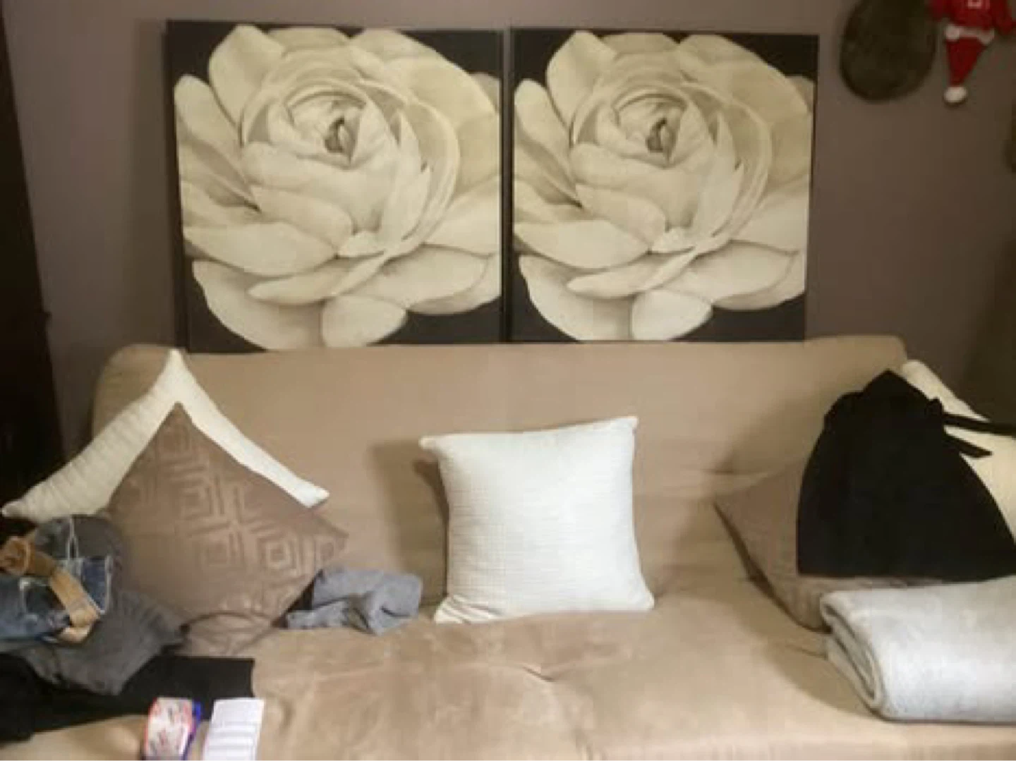 Set of 2 Floral Canvas Wall Art