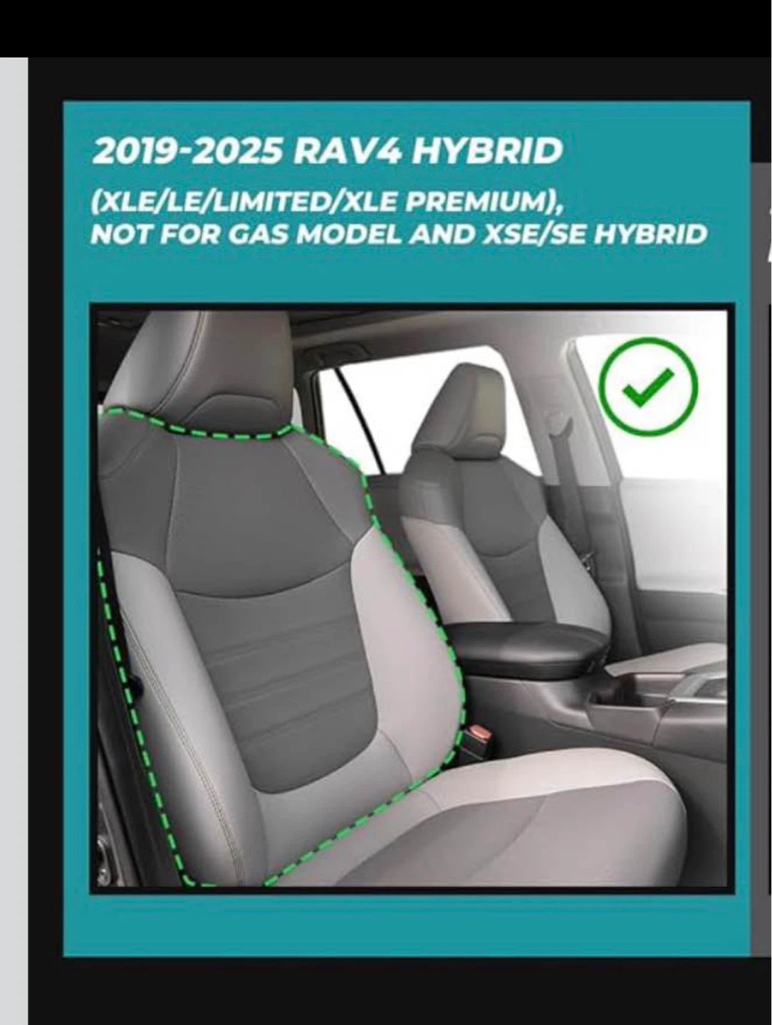 Car Seat Covers for 2019-2025 Toyota RAV4 Hybrid - photo 2