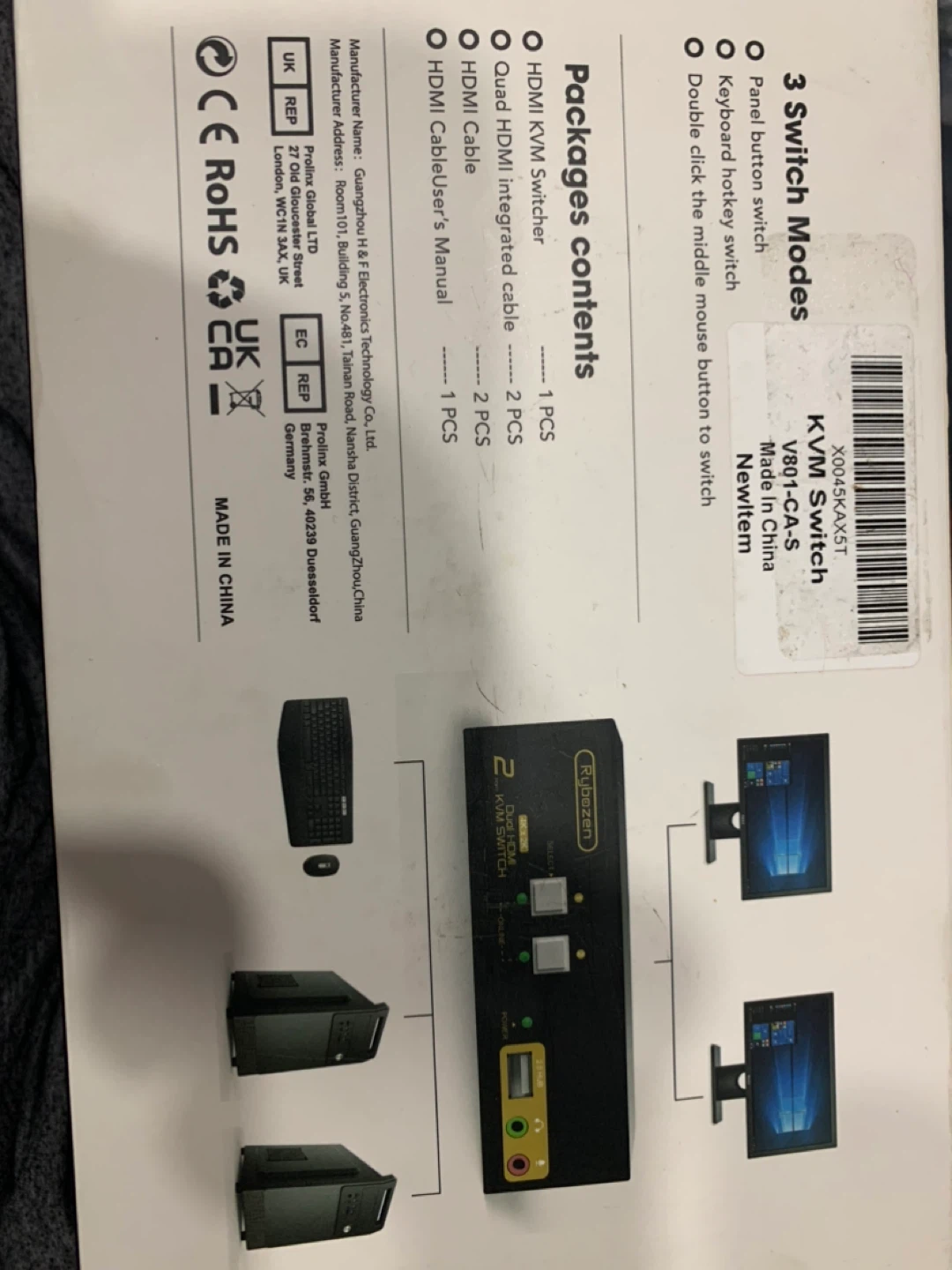 Rybozen 4K Dual HDMI KVM Switch - photo 3