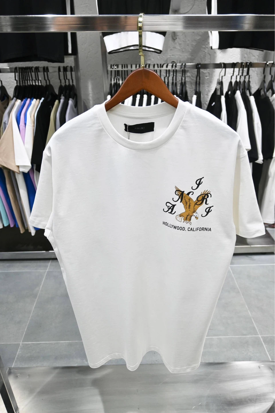 Amiri Hollywood California Eagle T-Shirt White - photo 4