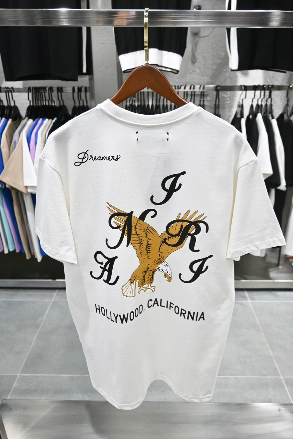 Amiri Hollywood California Eagle T-Shirt White - photo 2