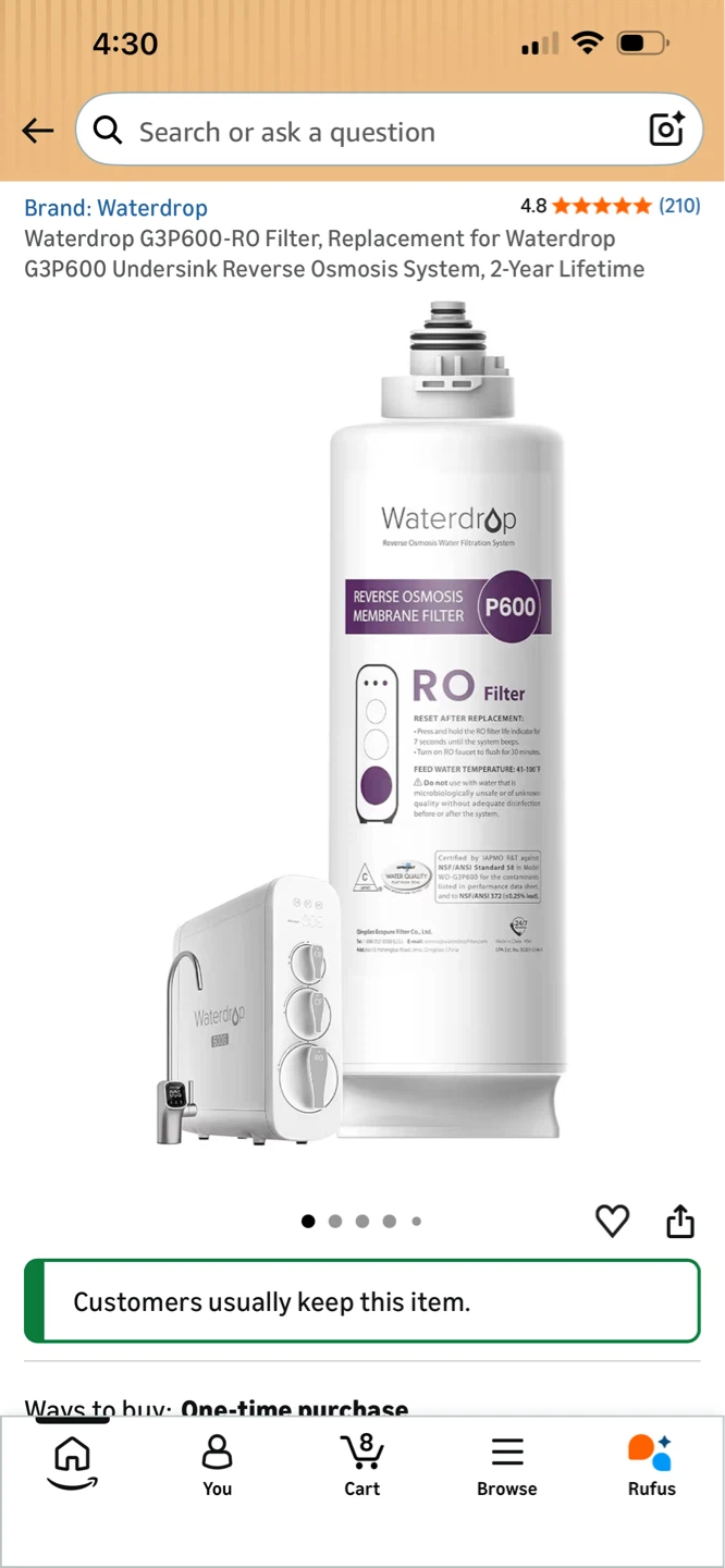 Brand New Waterdrop G3P600 RO Filter (Sealed) – Retails $150 - photo 5