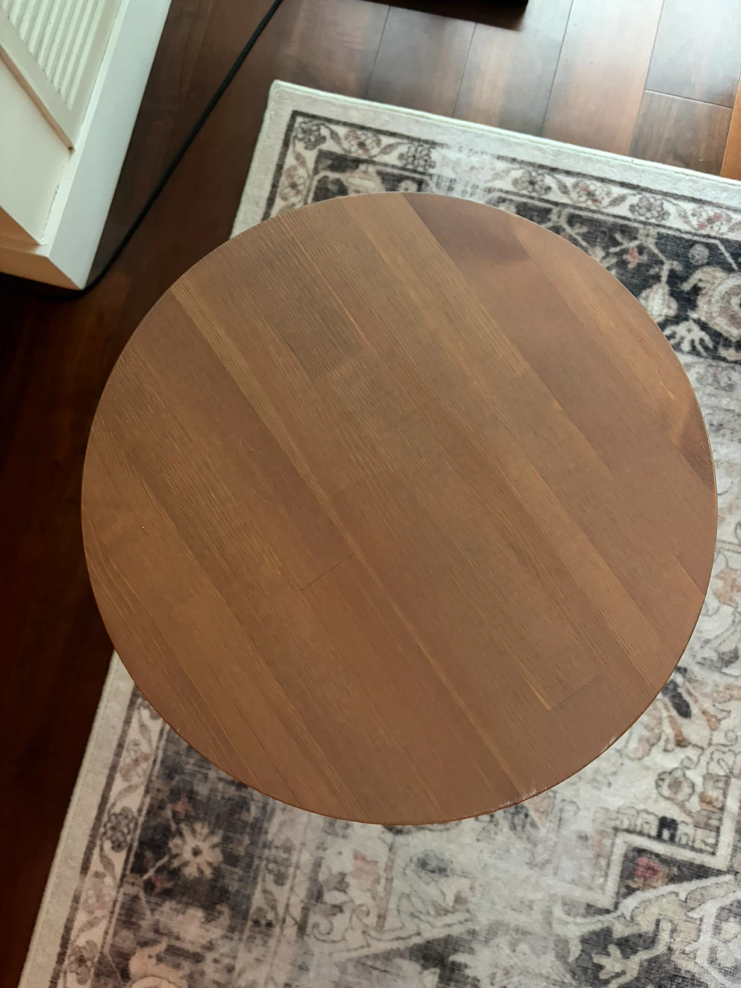 Round Wood Top Side Table with Black Metal Cage Base - photo 2
